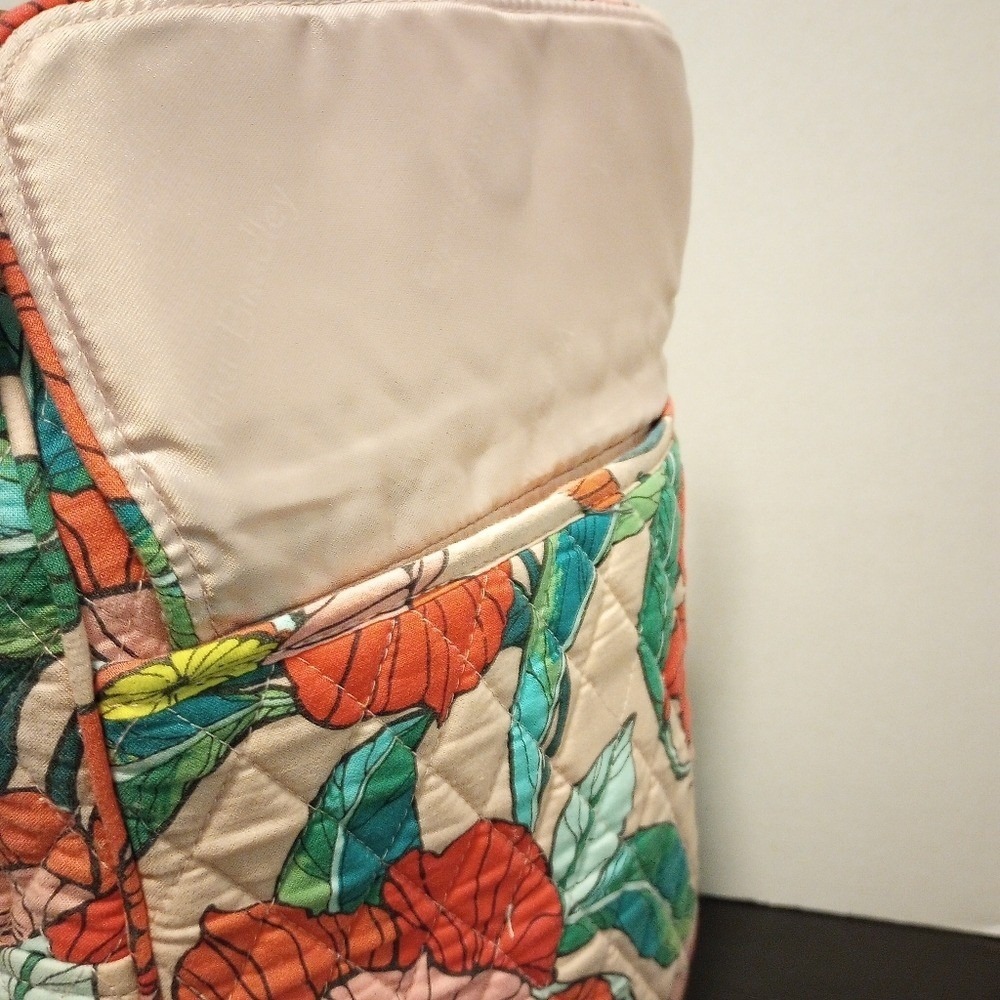 Vera Bradley Pink Floral Quilted Backpack Adjustables Straps - Picture 5 of 7